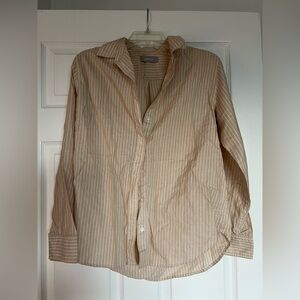 Everlane Tan Striped Button Down Shirt